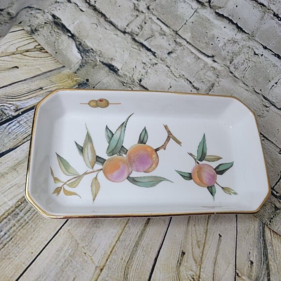 Royal Worcester 1961 Evesham Gold Rim Rectangular Serving Baking Bowl 11” x 6” - Picture 1 of 7